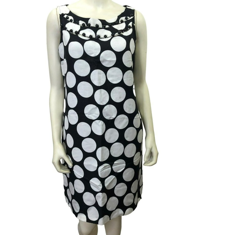 ELIZABETH HOWARD LINEN BLEND SLEEVELESS SHEATH DRESS 14‎